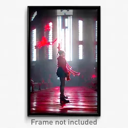 Pixel Art Poster - Red Aerie (8 Bit Psychedelic Trippy Weird Video Game Print)