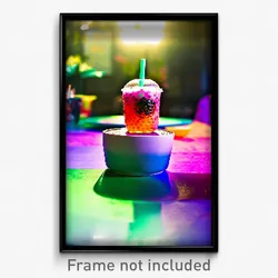 Pixel Art Poster - Conventional Boba Tea (8 Bit Psychedelic Video Game Print)