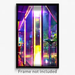 Pixel Art Poster - Glass Oasis (8 Bit Psychedelic Trippy Weird Video Game Print)