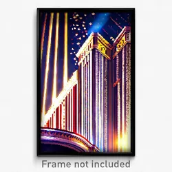 Pixel Art Poster - Sparkling American Architecture (8 Bit Video Game Print)