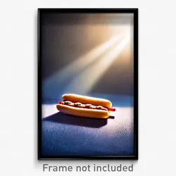 Pixel Art Poster - Thin Hot Dog (8 Bit Psychedelic Trippy Video Game Print)