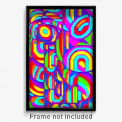 Pixel Art Poster - Multicolored Aperture (8 Bit Psychedelic Video Game Print)