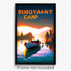 Pixel Art Poster - Buoyant Camp (8 Bit Psychedelic Trippy Video Game Print)