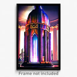 Pixel Art Poster - Well Made Mausoleum (8 Bit Psychedelic Video Game Print)