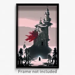 Pixel Art Poster - Agitated Hamlet (8 Bit Psychedelic Trippy Video Game Print)