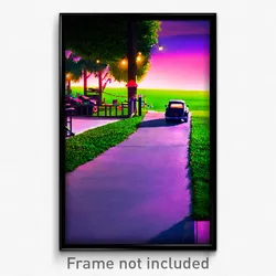 Pixel Art Poster - Far Yard (8 Bit Psychedelic Trippy Weird Video Game Print)