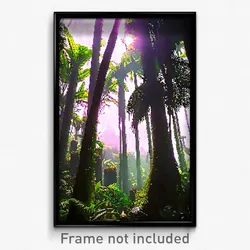 Pixel Art Poster - Crowded Rainforest (8 Bit Psychedelic Video Game Print)