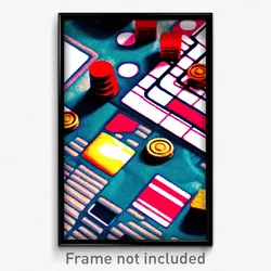 Pixel Art Poster - Impressive Board Game (8 Bit Psychedelic Video Game Print)