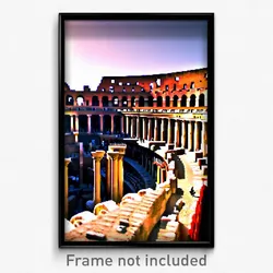 Pixel Art Poster - Extra Large Colosseum (8 Bit Psychedelic Video Game Print)