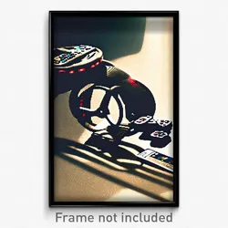 Pixel Art Poster - Remote Wheels (8 Bit Psychedelic Trippy Video Game Print)