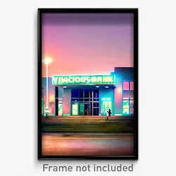 Pixel Art Poster - Vivacious Bank (8 Bit Psychedelic Trippy Video Game Print)