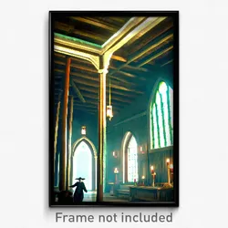 Pixel Art Poster - Pleasant Nunnery (8 Bit Psychedelic Trippy Video Game Print)