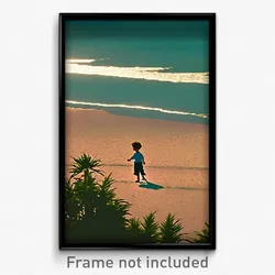 Pixel Art Poster - Accomplished Shore (8 Bit Psychedelic Video Game Print)