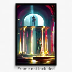 Pixel Art Poster - Admired Cistern (8 Bit Psychedelic Trippy Video Game Print)