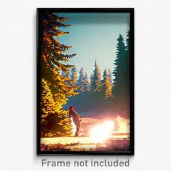 Pixel Art Poster - Evergreen Wild (8 Bit Psychedelic Trippy Video Game Print)