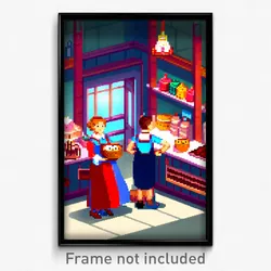Pixel Art Poster - Cute Cobbler (8 Bit Psychedelic Trippy Video Game Print)