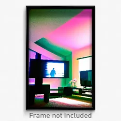 Pixel Art Poster - Jaw Dropping Television (8 Bit Psychedelic Video Game Print)