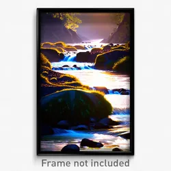 Pixel Art Poster - Admirable Stream (8 Bit Psychedelic Trippy Video Game Print)
