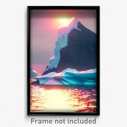 Pixel Art Poster - Warm Iceberg (8 Bit Psychedelic Trippy Video Game Print)