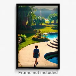 Pixel Art Poster - Ordinary Oasis (8 Bit Psychedelic Trippy Video Game Print)