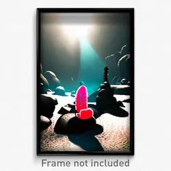 Pixel Art Poster - Vibrating Badland (8 Bit Psychedelic Trippy Video Game Print)
