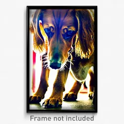 Pixel Art Poster - Aged Puppy (8 Bit Psychedelic Trippy Weird Video Game Print)