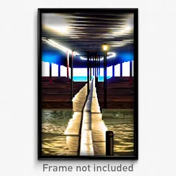Pixel Art Poster - Underground Pier (8 Bit Psychedelic Trippy Video Game Print)