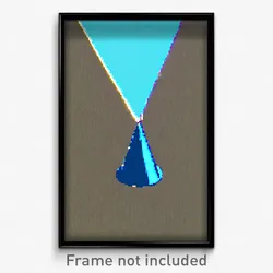 Pixel Art Poster - Sky Blue Cone (8 Bit Psychedelic Trippy Video Game Print)