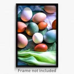 Pixel Art Poster - Gracious Eggs (8 Bit Psychedelic Trippy Video Game Print)