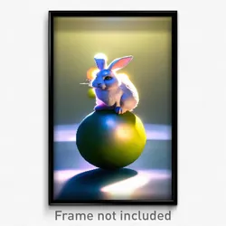 Pixel Art Poster - Spherical Rabbit (8 Bit Psychedelic Trippy Video Game Print)