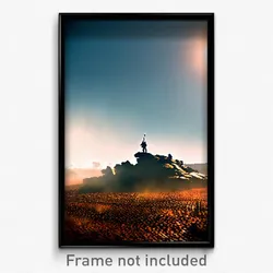 Pixel Art Poster - Esteemed Battlefield (8 Bit Psychedelic Video Game Print)