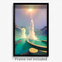 Pixel Art Poster - Voluminous Baths (8 Bit Psychedelic Trippy Video Game Print)