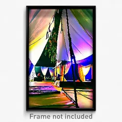 Pixel Art Poster - Harmonious Tent (8 Bit Psychedelic Trippy Video Game Print)