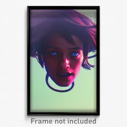 Pixel Art Poster - Warped Head (8 Bit Psychedelic Trippy Weird Video Game Print)