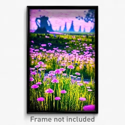 Pixel Art Poster - Strange Meadow (8 Bit Psychedelic Trippy Video Game Print)