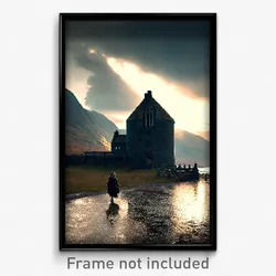 Pixel Art Poster - Haunting Highland (8 Bit Psychedelic Trippy Video Game Print)