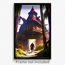 Pixel Art Poster - Impressive Hovel (8 Bit Psychedelic Trippy Video Game Print)
