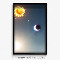 Pixel Art Poster - Complex Sun And Moon (8 Bit Psychedelic Video Game Print)