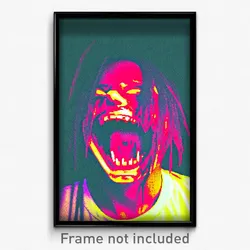 Pixel Art Poster - Webbed Mouth (8 Bit Psychedelic Trippy Video Game Print)