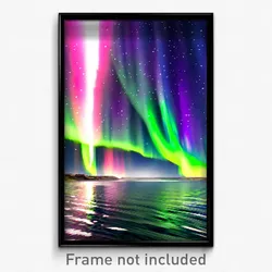 Pixel Art Poster - Amazing Aurora (8 Bit Psychedelic Trippy Video Game Print)