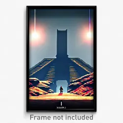 Pixel Art Poster - Gregarious Chasm (8 Bit Psychedelic Trippy Video Game Print)