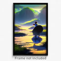 Pixel Art Poster - Anime Like Wetland (8 Bit Psychedelic Video Game Print)