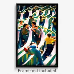 Pixel Art Poster - Crowded Slide (8 Bit Psychedelic Trippy Video Game Print)