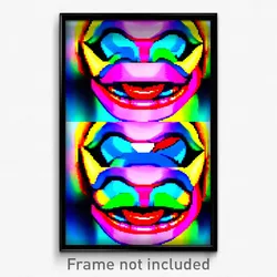 Pixel Art Poster - Colorful Mouth (8 Bit Psychedelic Trippy Video Game Print)