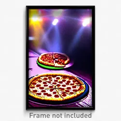 Pixel Art Poster - Spotted Pizza (8 Bit Psychedelic Trippy Video Game Print)