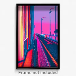 Pixel Art Poster - Long Lane (8 Bit Psychedelic Trippy Weird Video Game Print)