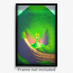 Pixel Art Poster - Green Motte (8 Bit Psychedelic Trippy Weird Video Game Print)
