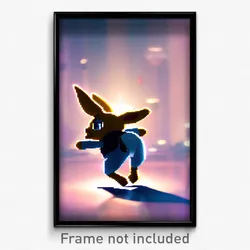 Pixel Art Poster - Measly Rabbit (8 Bit Psychedelic Trippy Video Game Print)