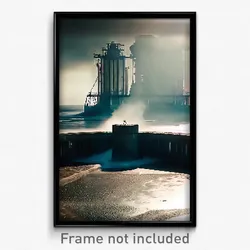 Pixel Art Poster - Concrete Storm (8 Bit Psychedelic Trippy Video Game Print)