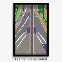 Pixel Art Poster - Tiny Crossroad (8 Bit Psychedelic Trippy Video Game Print)